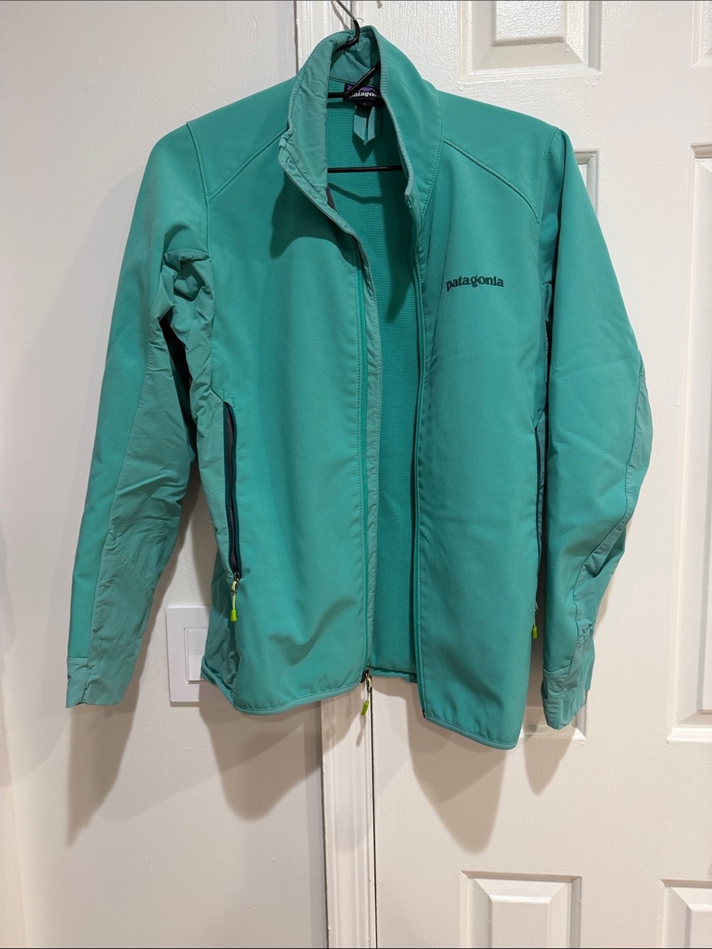 Patagonia Kids Teal Green Softshell Rain Jacket